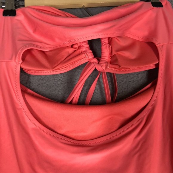 NEW Aerie Women's XL One Piece Bikini Swim Strapless Cut-Out Padded Coral Pink - Picture 8 of 12
